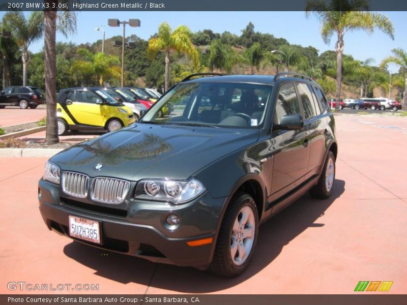 Highland Green Metallic / Black 2007 BMW X3 3.0si