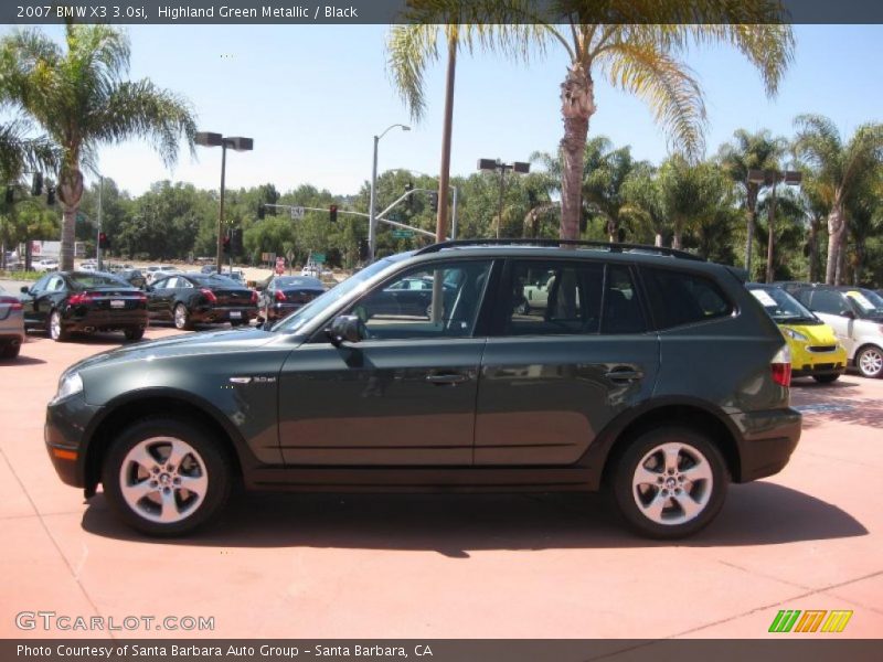 Highland Green Metallic / Black 2007 BMW X3 3.0si
