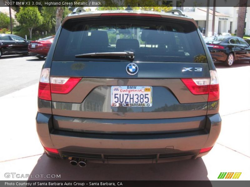 Highland Green Metallic / Black 2007 BMW X3 3.0si