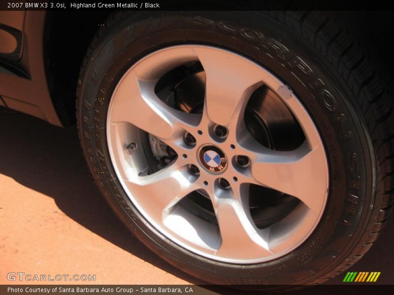 Highland Green Metallic / Black 2007 BMW X3 3.0si