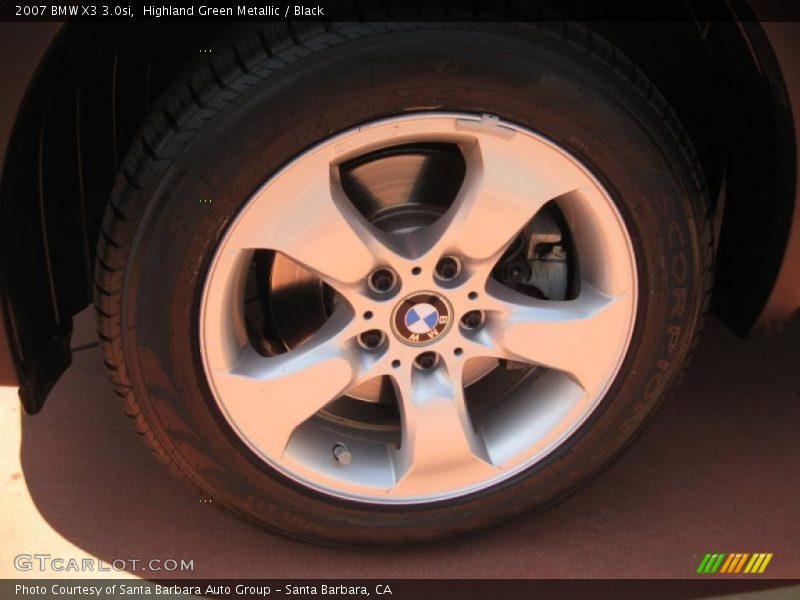 Highland Green Metallic / Black 2007 BMW X3 3.0si