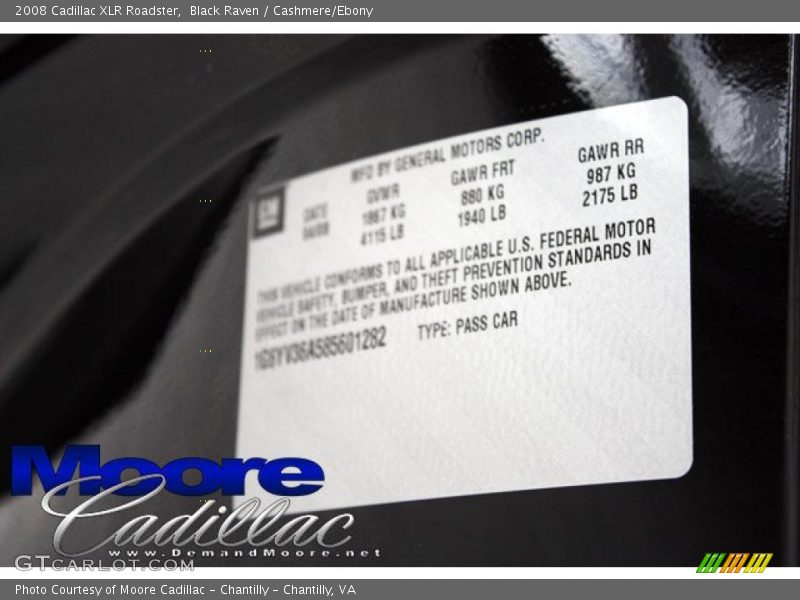 Black Raven / Cashmere/Ebony 2008 Cadillac XLR Roadster