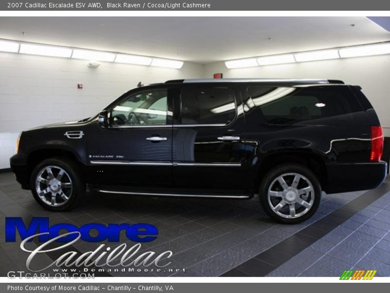 Black Raven / Cocoa/Light Cashmere 2007 Cadillac Escalade ESV AWD