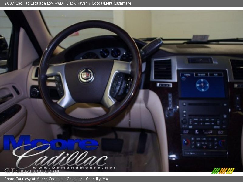 Black Raven / Cocoa/Light Cashmere 2007 Cadillac Escalade ESV AWD