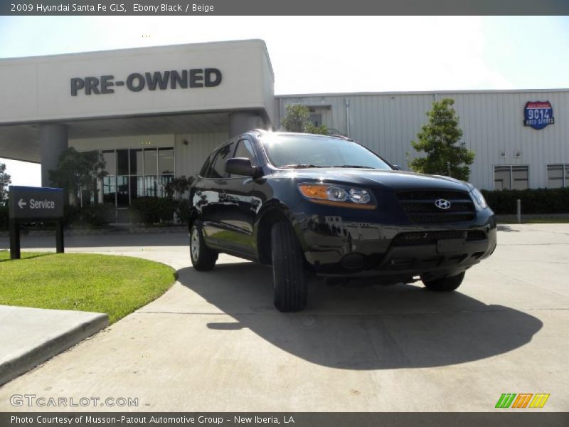 Ebony Black / Beige 2009 Hyundai Santa Fe GLS