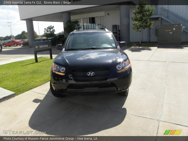 Ebony Black / Beige 2009 Hyundai Santa Fe GLS