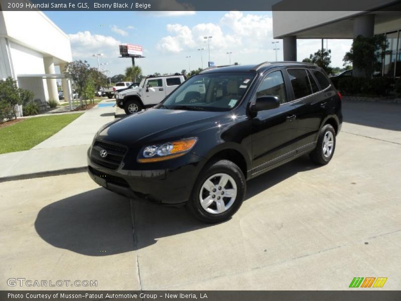 Ebony Black / Beige 2009 Hyundai Santa Fe GLS