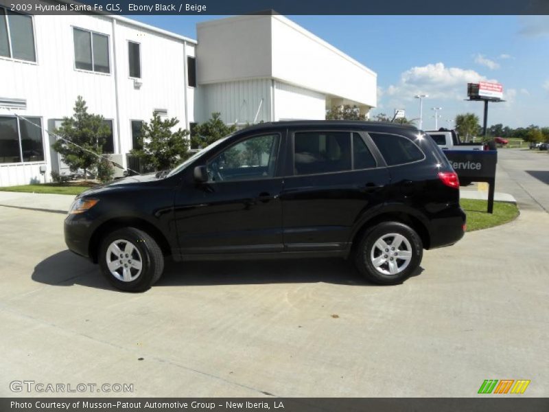 Ebony Black / Beige 2009 Hyundai Santa Fe GLS