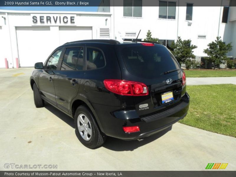 Ebony Black / Beige 2009 Hyundai Santa Fe GLS