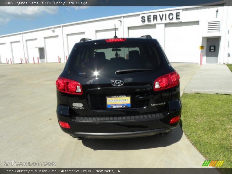 Ebony Black / Beige 2009 Hyundai Santa Fe GLS