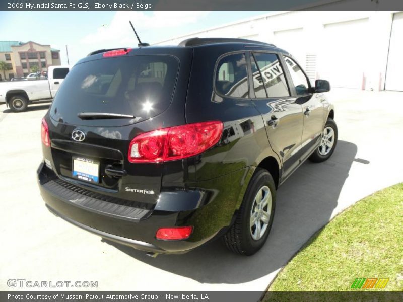 Ebony Black / Beige 2009 Hyundai Santa Fe GLS