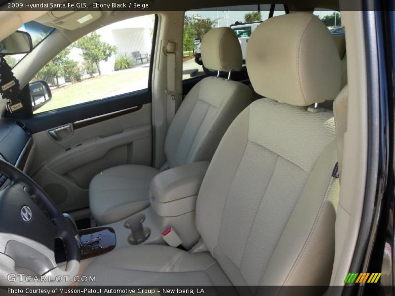 Ebony Black / Beige 2009 Hyundai Santa Fe GLS