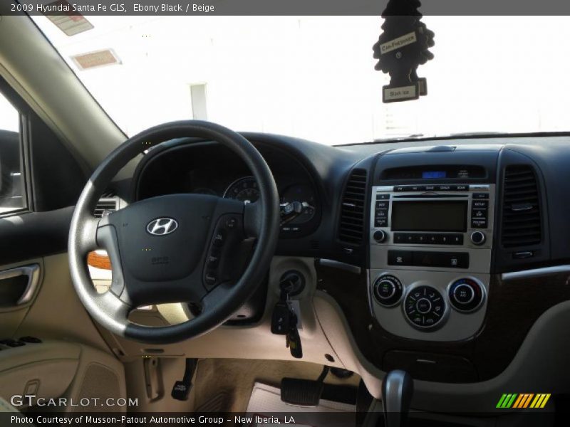 Ebony Black / Beige 2009 Hyundai Santa Fe GLS