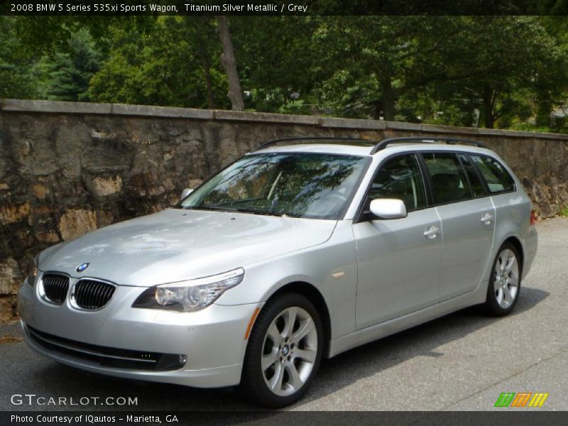 Titanium Silver Metallic / Grey 2008 BMW 5 Series 535xi Sports Wagon