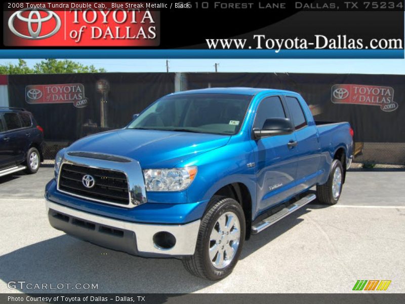 Blue Streak Metallic / Black 2008 Toyota Tundra Double Cab