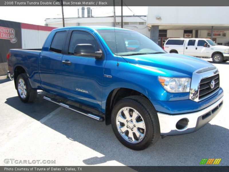 Blue Streak Metallic / Black 2008 Toyota Tundra Double Cab