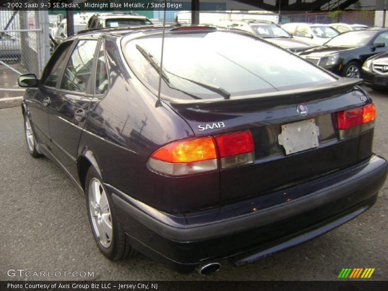 Midnight Blue Metallic / Sand Beige 2002 Saab 9-3 SE Sedan