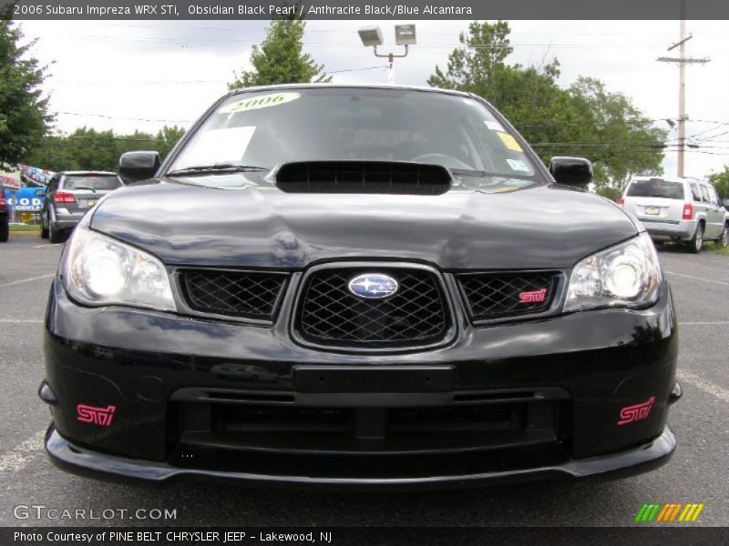 Obsidian Black Pearl / Anthracite Black/Blue Alcantara 2006 Subaru Impreza WRX STi
