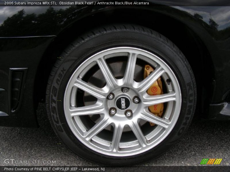 Obsidian Black Pearl / Anthracite Black/Blue Alcantara 2006 Subaru Impreza WRX STi