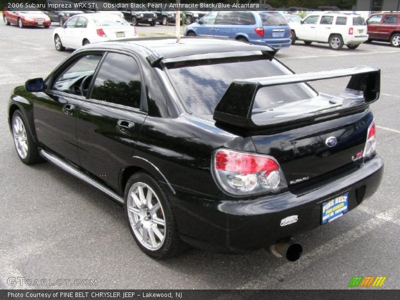 Obsidian Black Pearl / Anthracite Black/Blue Alcantara 2006 Subaru Impreza WRX STi