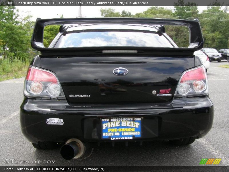 Obsidian Black Pearl / Anthracite Black/Blue Alcantara 2006 Subaru Impreza WRX STi