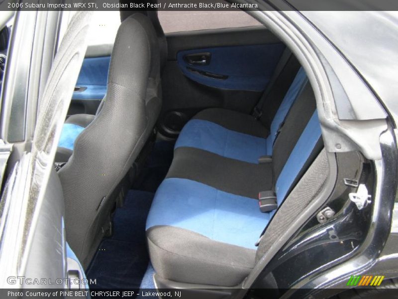 Obsidian Black Pearl / Anthracite Black/Blue Alcantara 2006 Subaru Impreza WRX STi