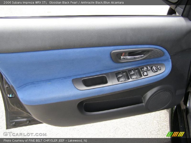 Obsidian Black Pearl / Anthracite Black/Blue Alcantara 2006 Subaru Impreza WRX STi