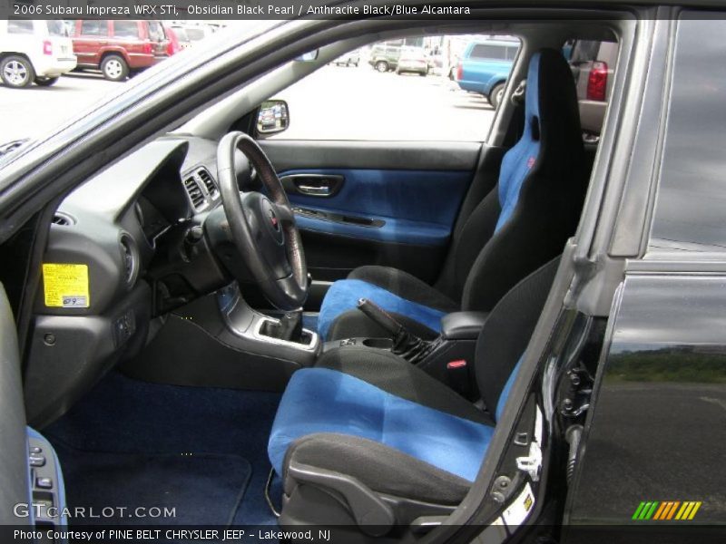 Obsidian Black Pearl / Anthracite Black/Blue Alcantara 2006 Subaru Impreza WRX STi
