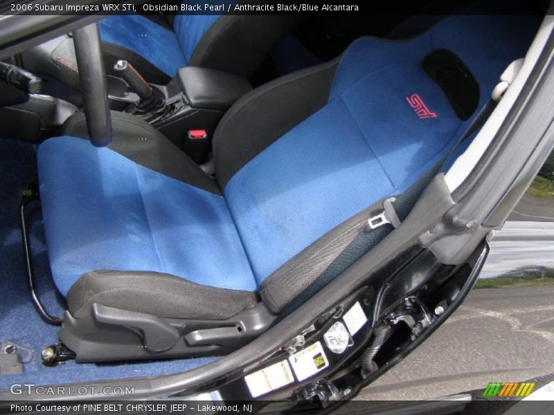 Obsidian Black Pearl / Anthracite Black/Blue Alcantara 2006 Subaru Impreza WRX STi