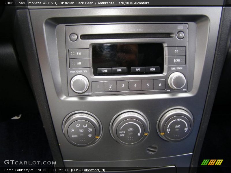 Obsidian Black Pearl / Anthracite Black/Blue Alcantara 2006 Subaru Impreza WRX STi