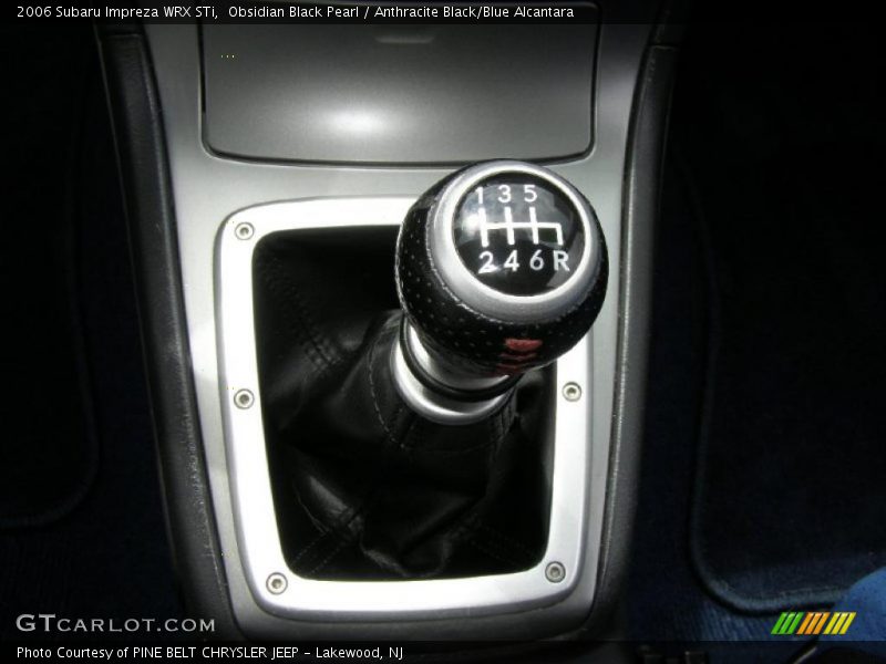 Obsidian Black Pearl / Anthracite Black/Blue Alcantara 2006 Subaru Impreza WRX STi