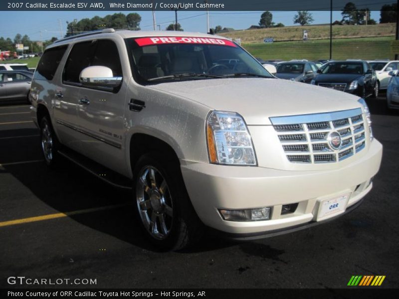 White Diamond / Cocoa/Light Cashmere 2007 Cadillac Escalade ESV AWD