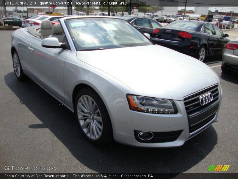 Ice Silver Metallic / Light Grey 2011 Audi A5 2.0T quattro Convertible
