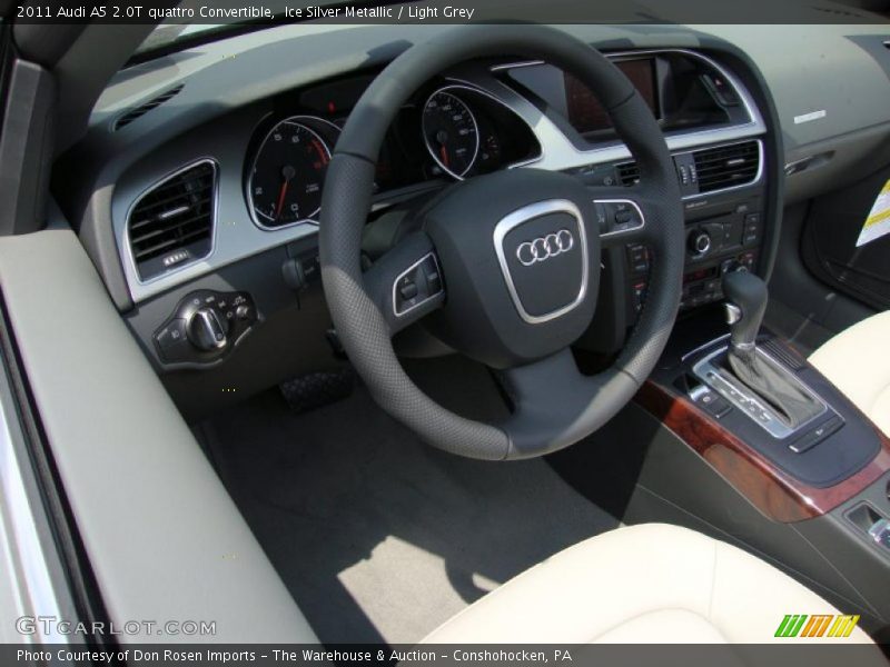 Ice Silver Metallic / Light Grey 2011 Audi A5 2.0T quattro Convertible