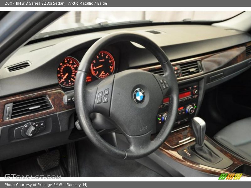 Arctic Metallic / Beige 2007 BMW 3 Series 328xi Sedan