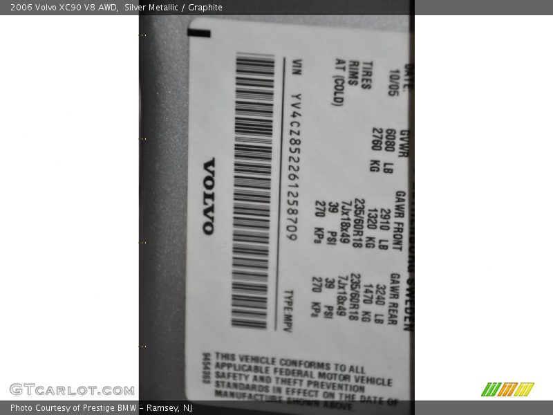 Silver Metallic / Graphite 2006 Volvo XC90 V8 AWD
