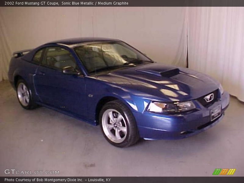 Sonic Blue Metallic / Medium Graphite 2002 Ford Mustang GT Coupe