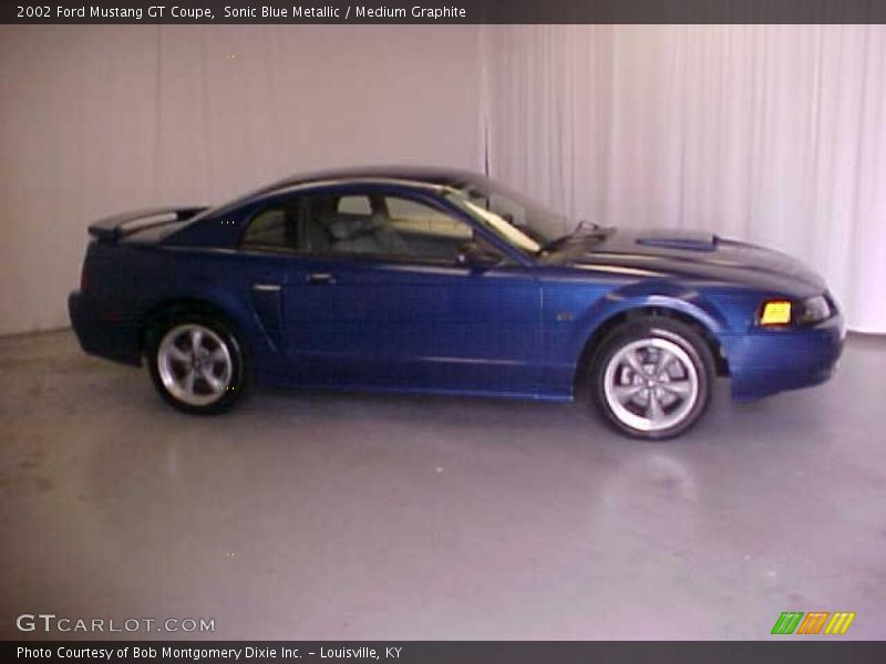Sonic Blue Metallic / Medium Graphite 2002 Ford Mustang GT Coupe