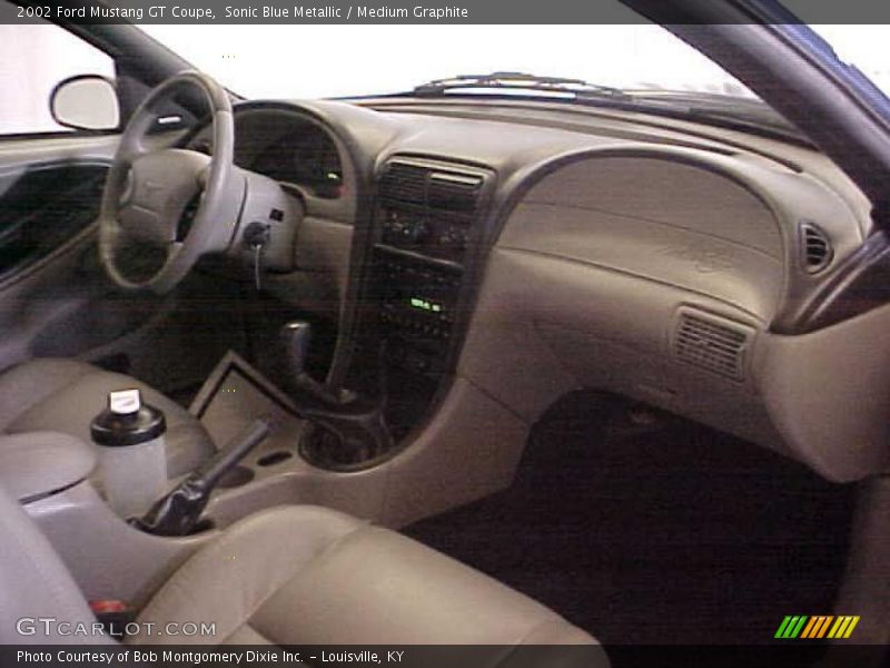 Sonic Blue Metallic / Medium Graphite 2002 Ford Mustang GT Coupe