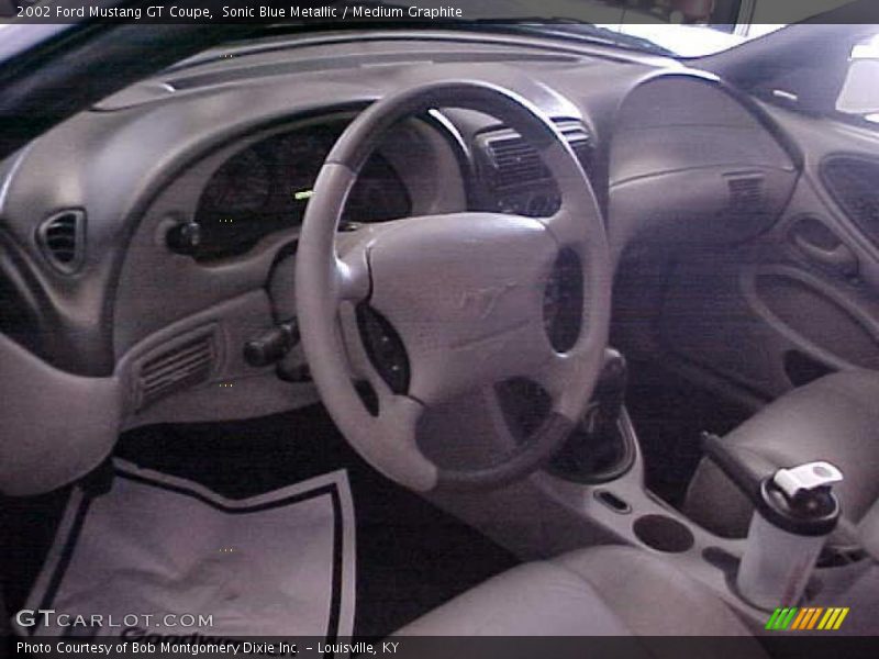Sonic Blue Metallic / Medium Graphite 2002 Ford Mustang GT Coupe