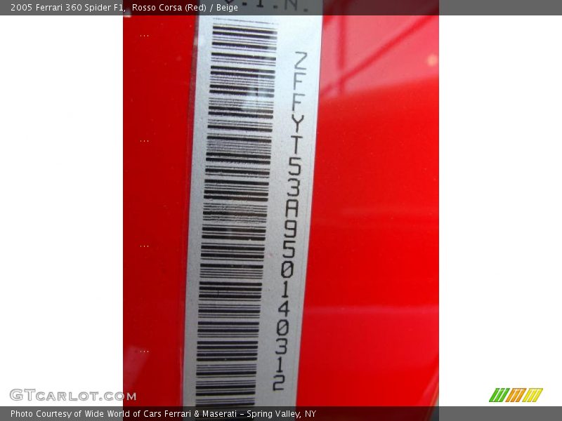 Rosso Corsa (Red) / Beige 2005 Ferrari 360 Spider F1