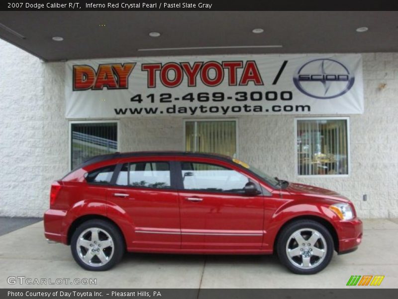 Inferno Red Crystal Pearl / Pastel Slate Gray 2007 Dodge Caliber R/T