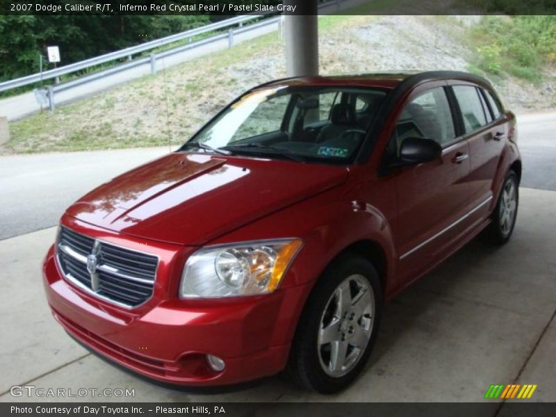 Inferno Red Crystal Pearl / Pastel Slate Gray 2007 Dodge Caliber R/T