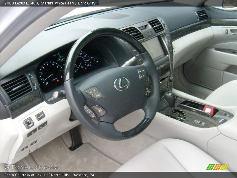 Starfire White Pearl / Light Gray 2008 Lexus LS 460