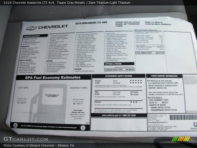 Taupe Gray Metallic / Dark Titanium/Light Titanium 2010 Chevrolet Avalanche LTZ 4x4