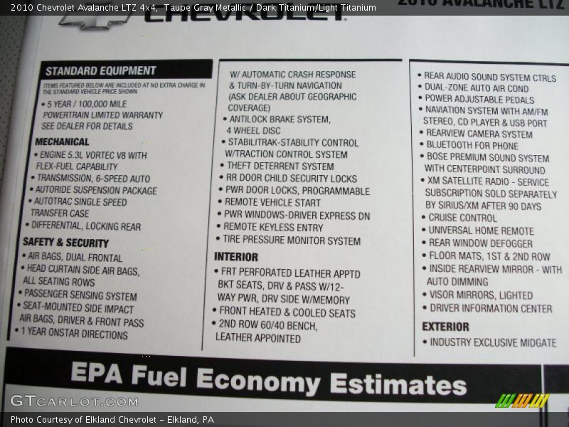 Taupe Gray Metallic / Dark Titanium/Light Titanium 2010 Chevrolet Avalanche LTZ 4x4