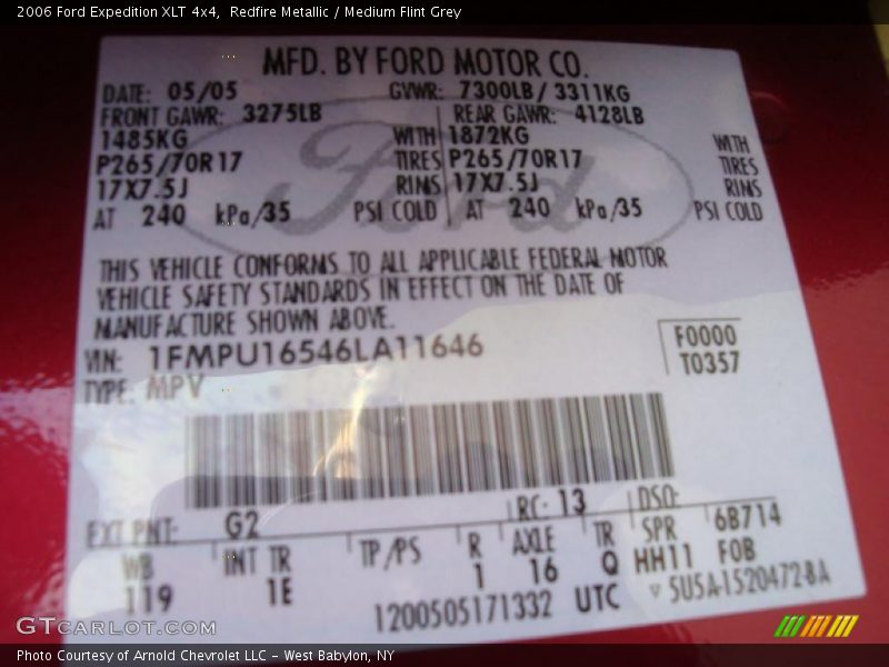 Redfire Metallic / Medium Flint Grey 2006 Ford Expedition XLT 4x4