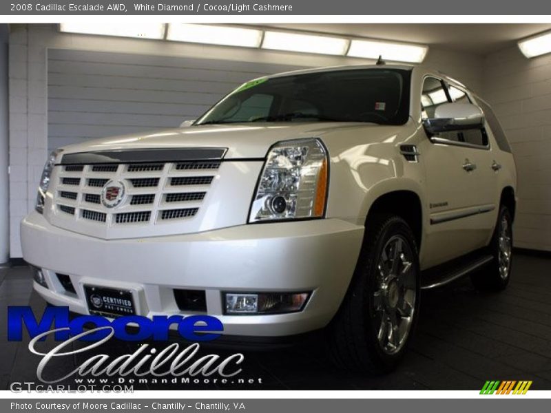 White Diamond / Cocoa/Light Cashmere 2008 Cadillac Escalade AWD