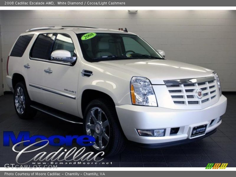 White Diamond / Cocoa/Light Cashmere 2008 Cadillac Escalade AWD