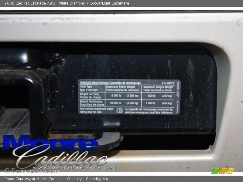 White Diamond / Cocoa/Light Cashmere 2008 Cadillac Escalade AWD